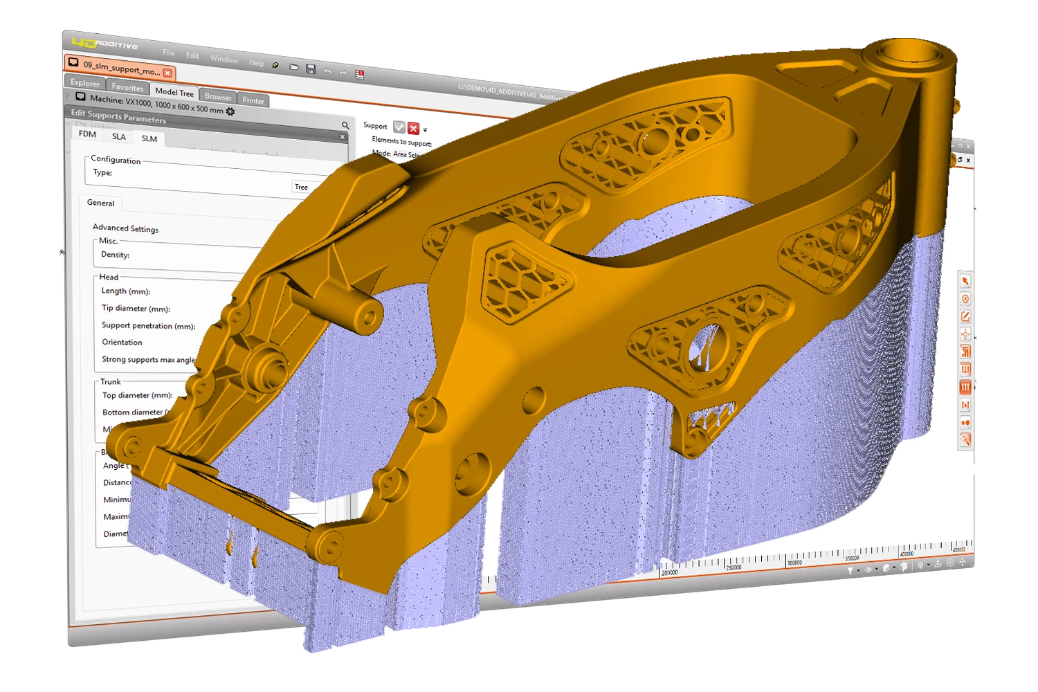 CoreTechnologie 4D_Additive 1.8 yazılımında kafes ve destek yapısı hazırlığı