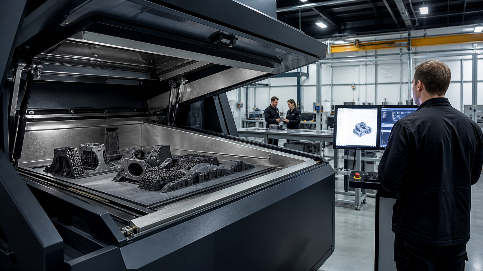 Endüstriyel SLS 3D yazıcıda polimer parça üretimi