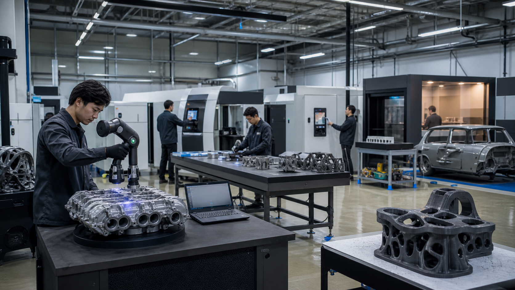Otomotiv parçaları için katmanlı imalat ve 3D tarama merkezi
